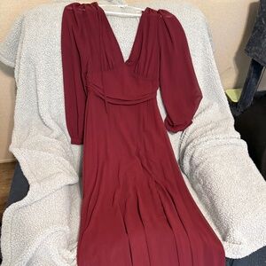Lulus Wine Maxi dress X-Small
